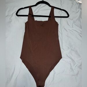 Brown square neck Zara body suit